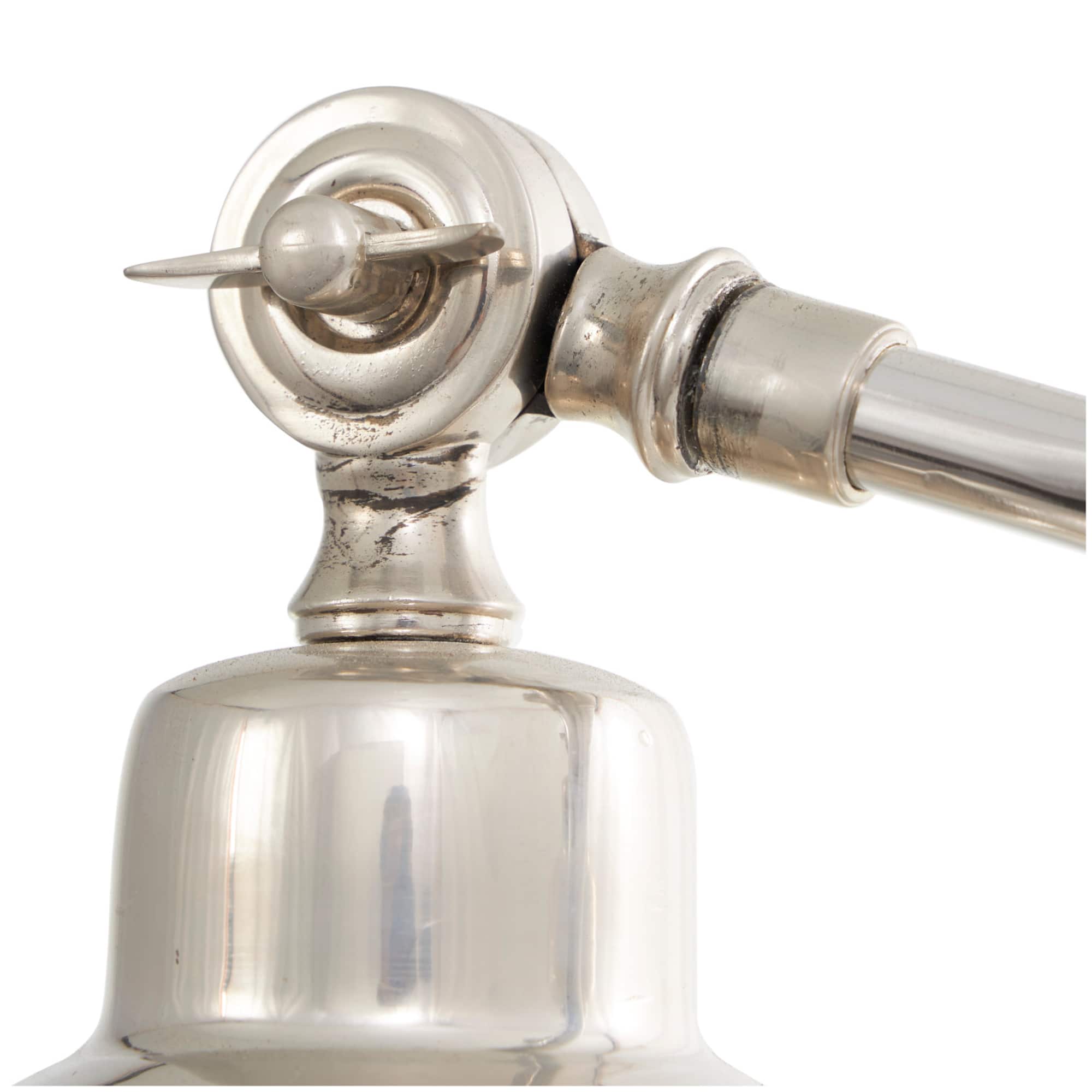 2ft. Silver Stainless Steel Desk Lamp with Dual Shades